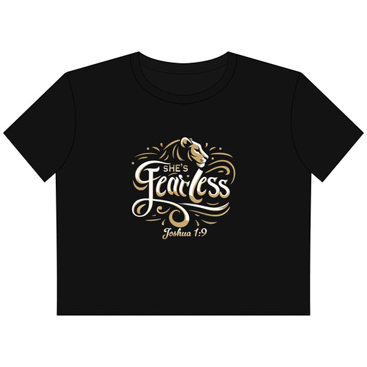 She's Fearless Cropped Tee – Joshua 1:9