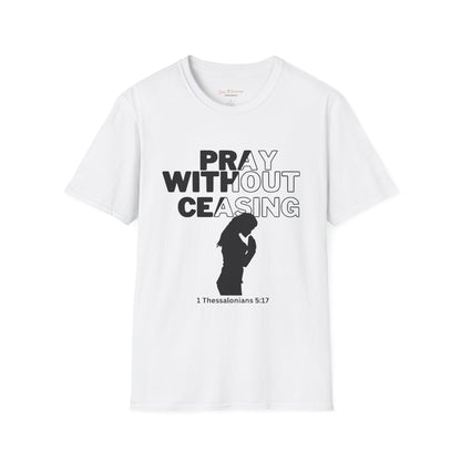 Pray Without Ceasing Women’s Christian T-Shirt-Standing Figure