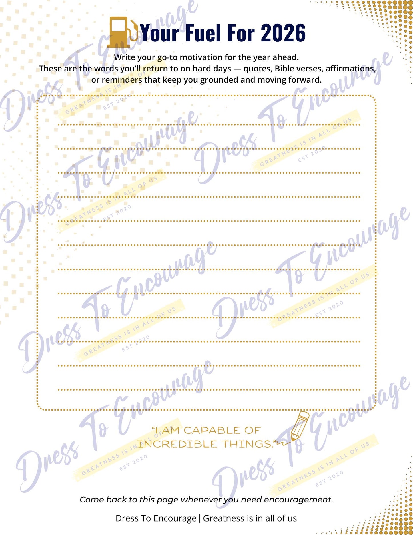 2026 Goal-Setting Program (Full Worksheet)