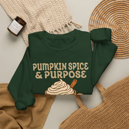 Pumpkin Spice & Purpose Fall Crewneck Sweatshirt