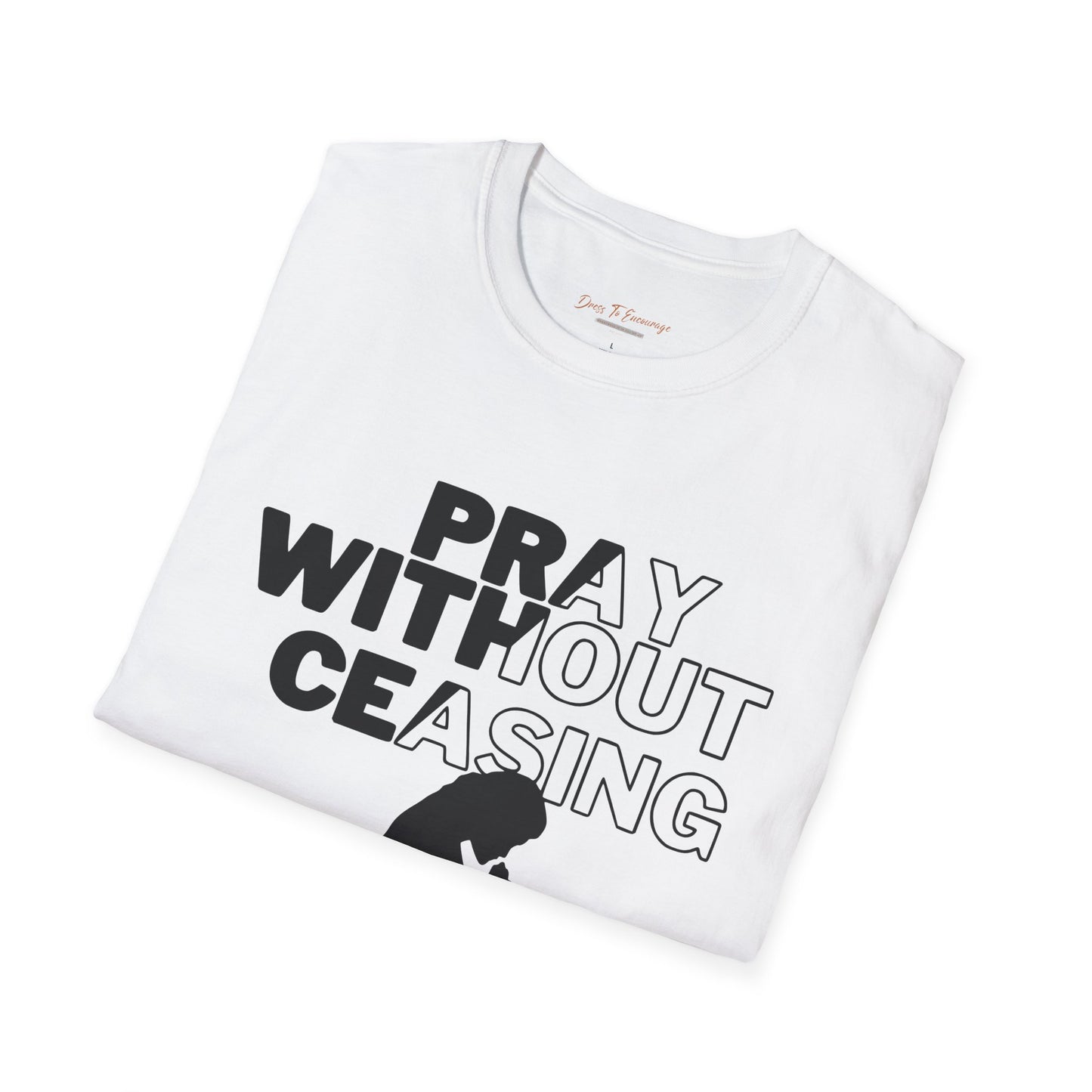 Pray Without Ceasing Women’s Christian T-Shirt-Standing Figure
