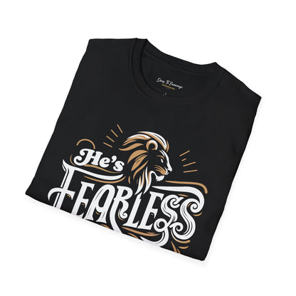 He's Fearless T-Shirt — Joshua 1:9 Christian Graphic Tee