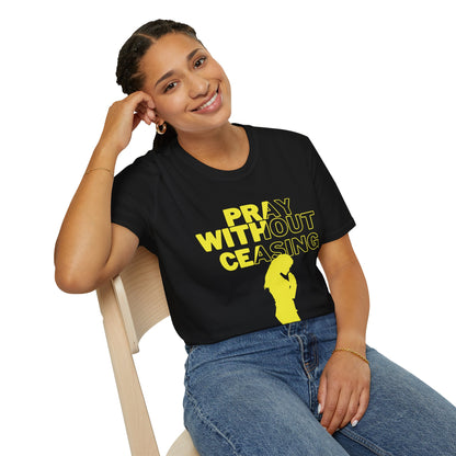 Pray Without Ceasing Women’s Christian T-Shirt-Standing Figure