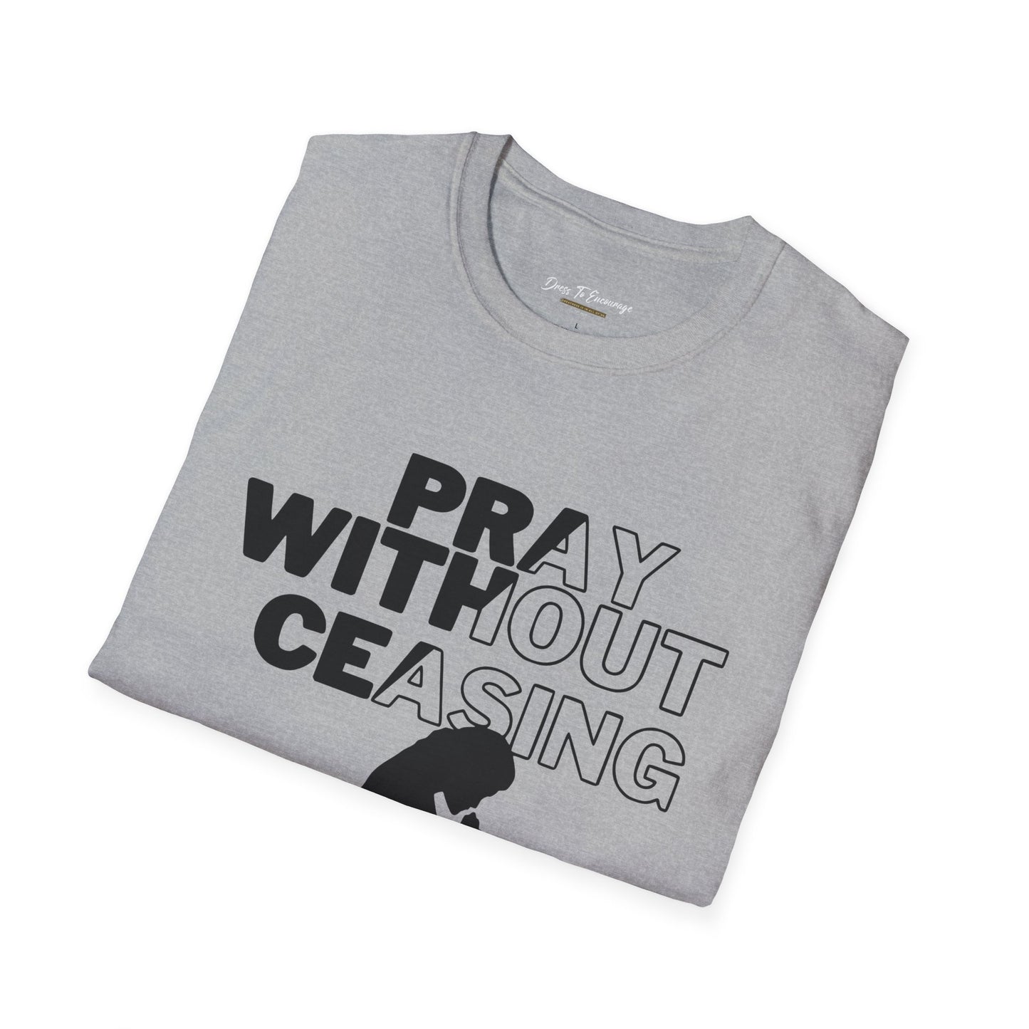 Pray Without Ceasing Women’s Christian T-Shirt-Standing Figure