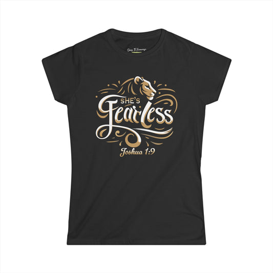 She's Fearless Joshua 1:9 Tee - Inspirational Christian Women's T-Shirt