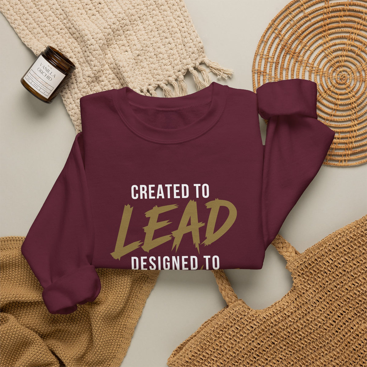 Created to Lead, Designed to Dominate Christian Crewneck Sweatshirt