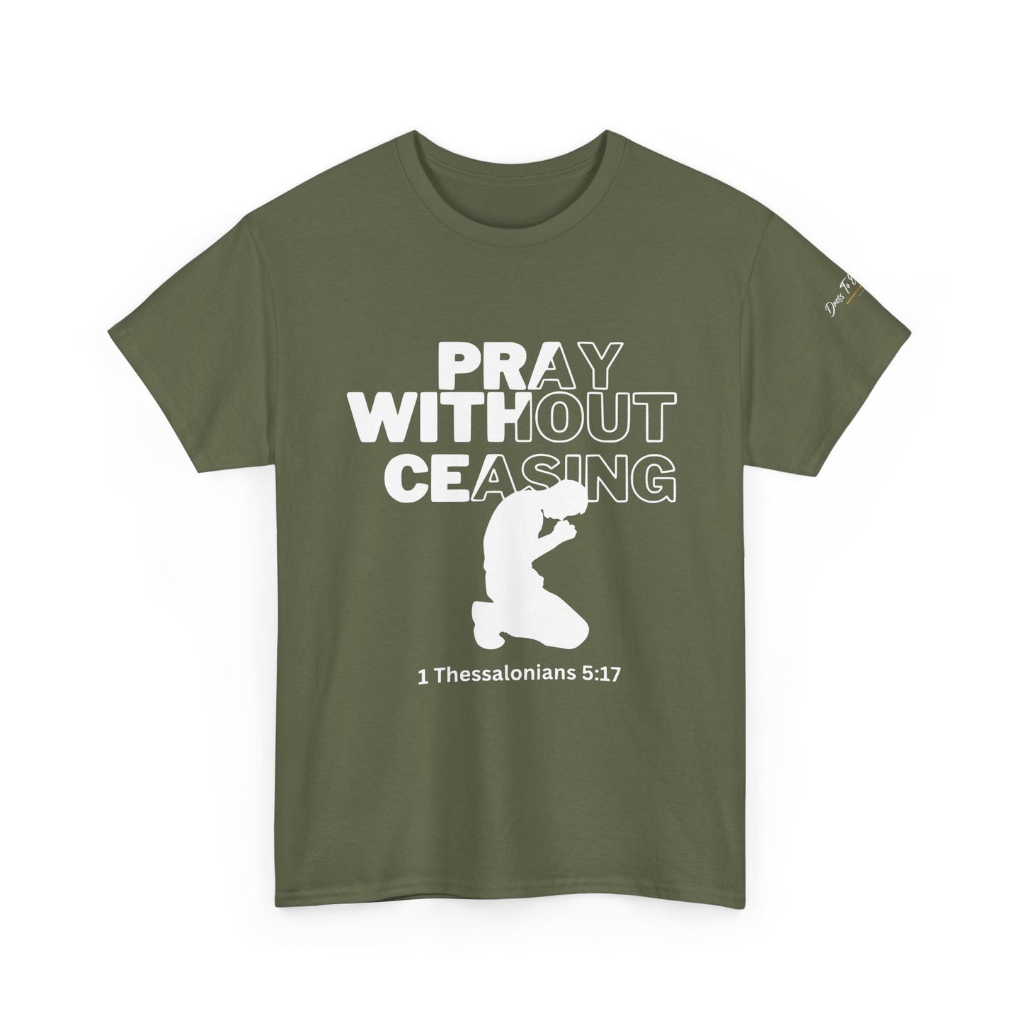 Pray Without Ceasing Christian Graphic Tee-Kneeling Figure