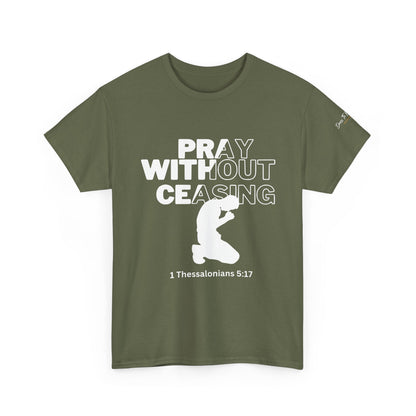 Pray Without Ceasing Christian Graphic Tee-Kneeling Figure