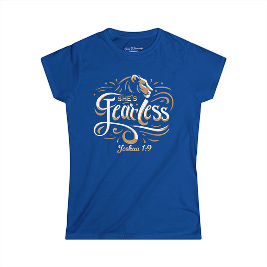 She's Fearless Joshua 1:9 Tee - Inspirational Christian Women's T-Shirt