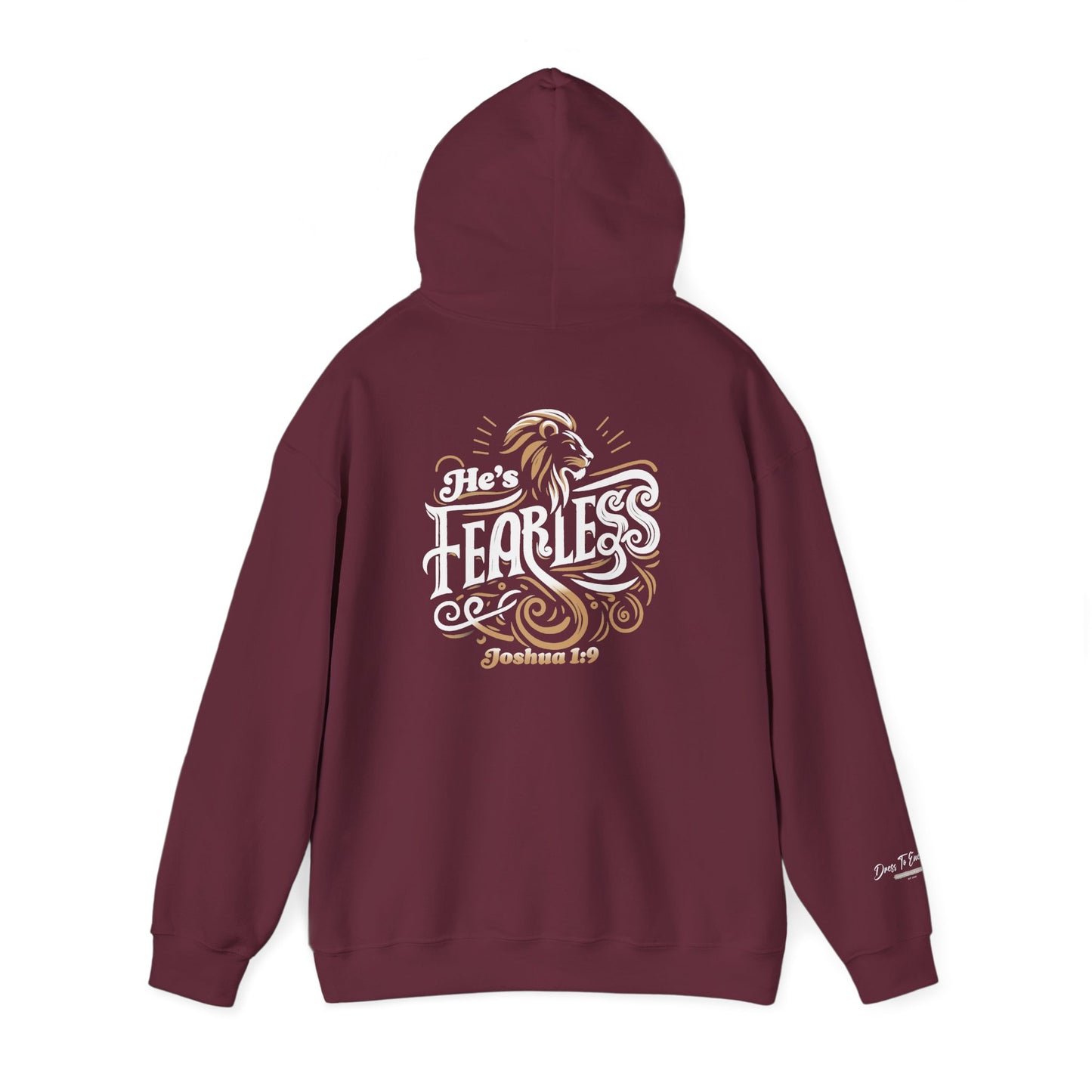 He’s Fearless Christian Hoodie for Men | Joshua 1:9 Faith Hoodie