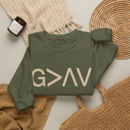 God Is Greater Than the Highs and Lows Christian Crewneck Sweatshirt