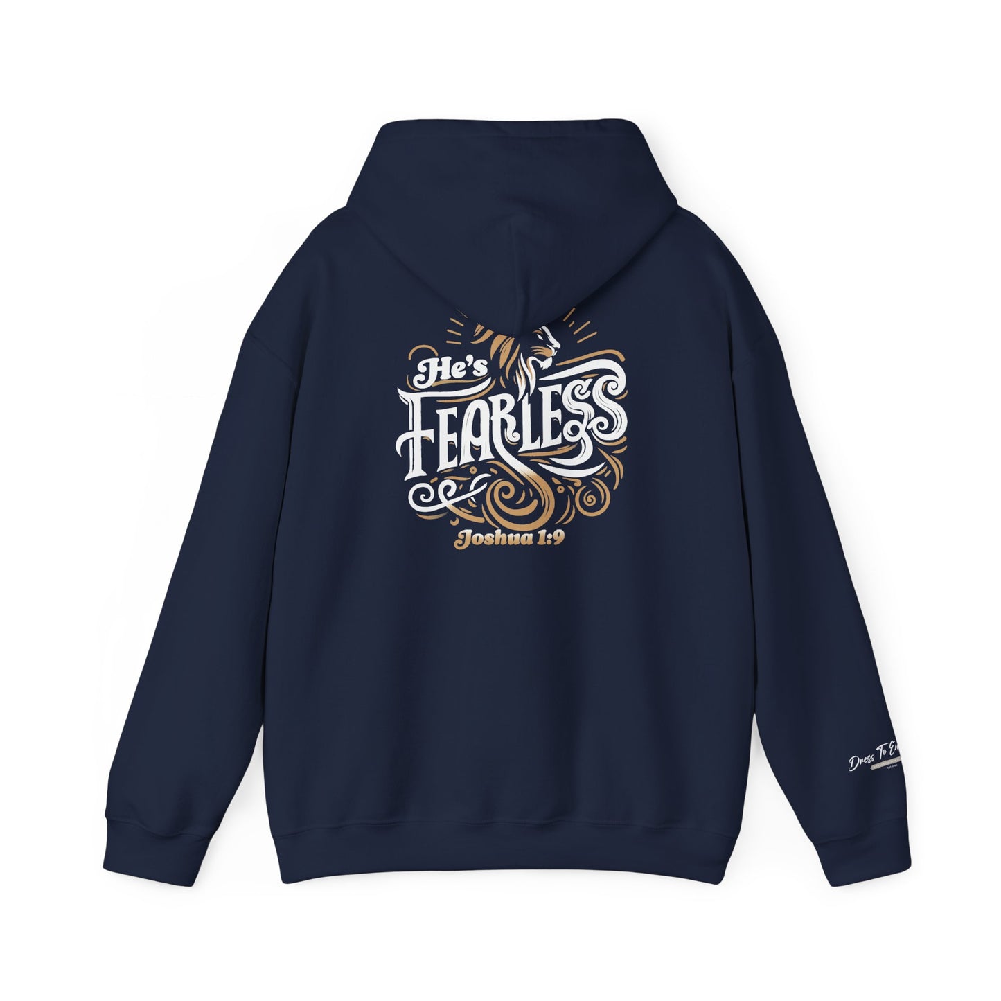 He’s Fearless Christian Hoodie for Men | Joshua 1:9 Faith Hoodie