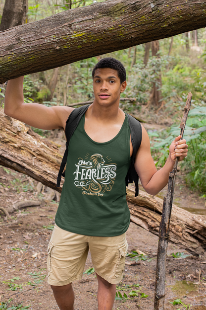 He’s Fearless Men’s Tank Top – Joshua 1:9
