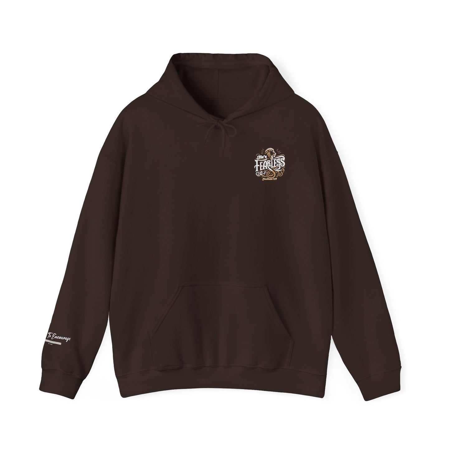 He’s Fearless Christian Hoodie for Men | Joshua 1:9 Faith Hoodie