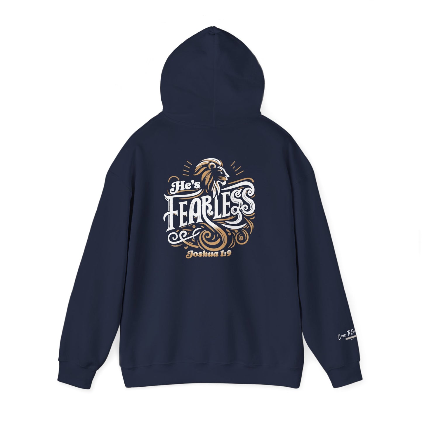 He’s Fearless Christian Hoodie for Men | Joshua 1:9 Faith Hoodie