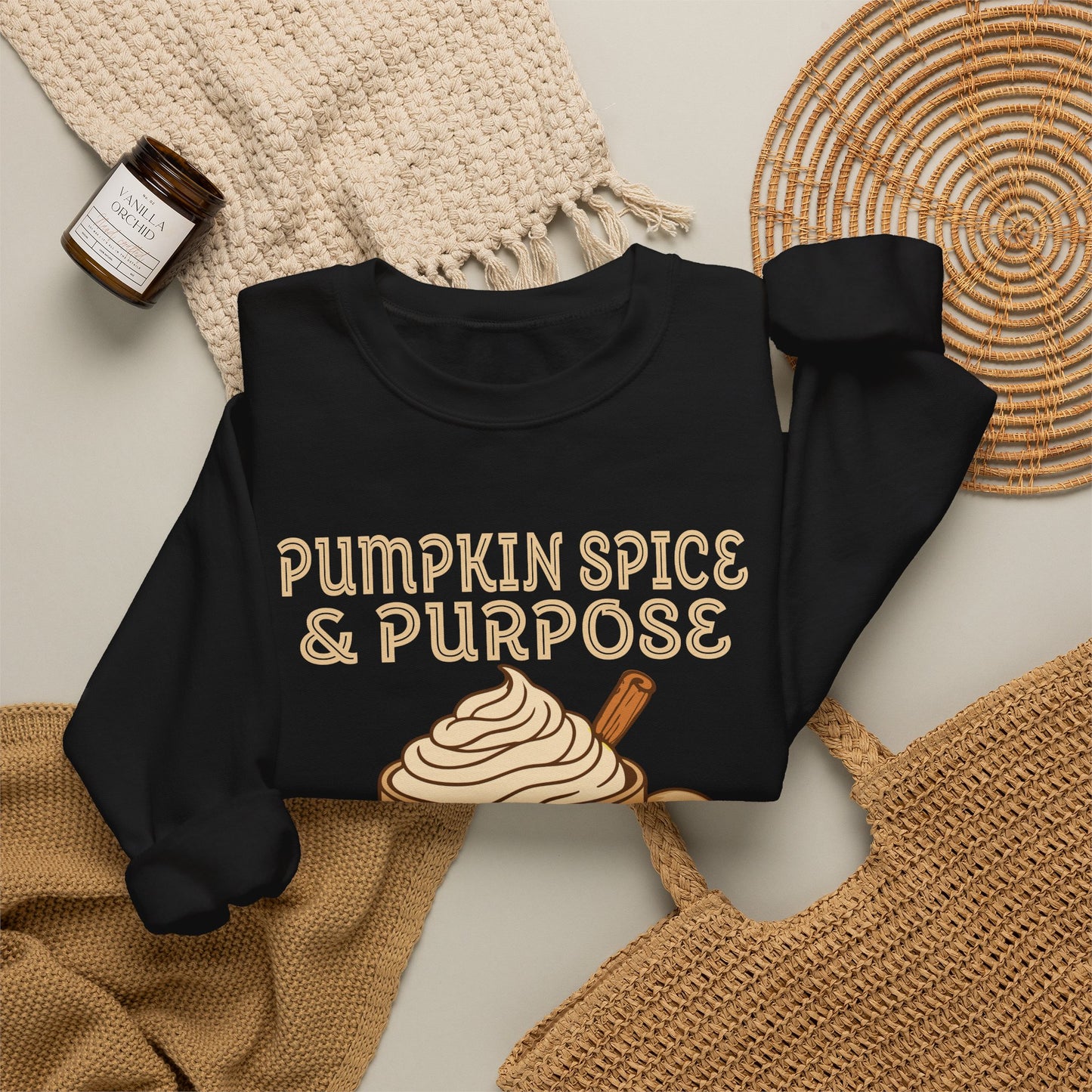 Pumpkin Spice & Purpose Fall Crewneck Sweatshirt