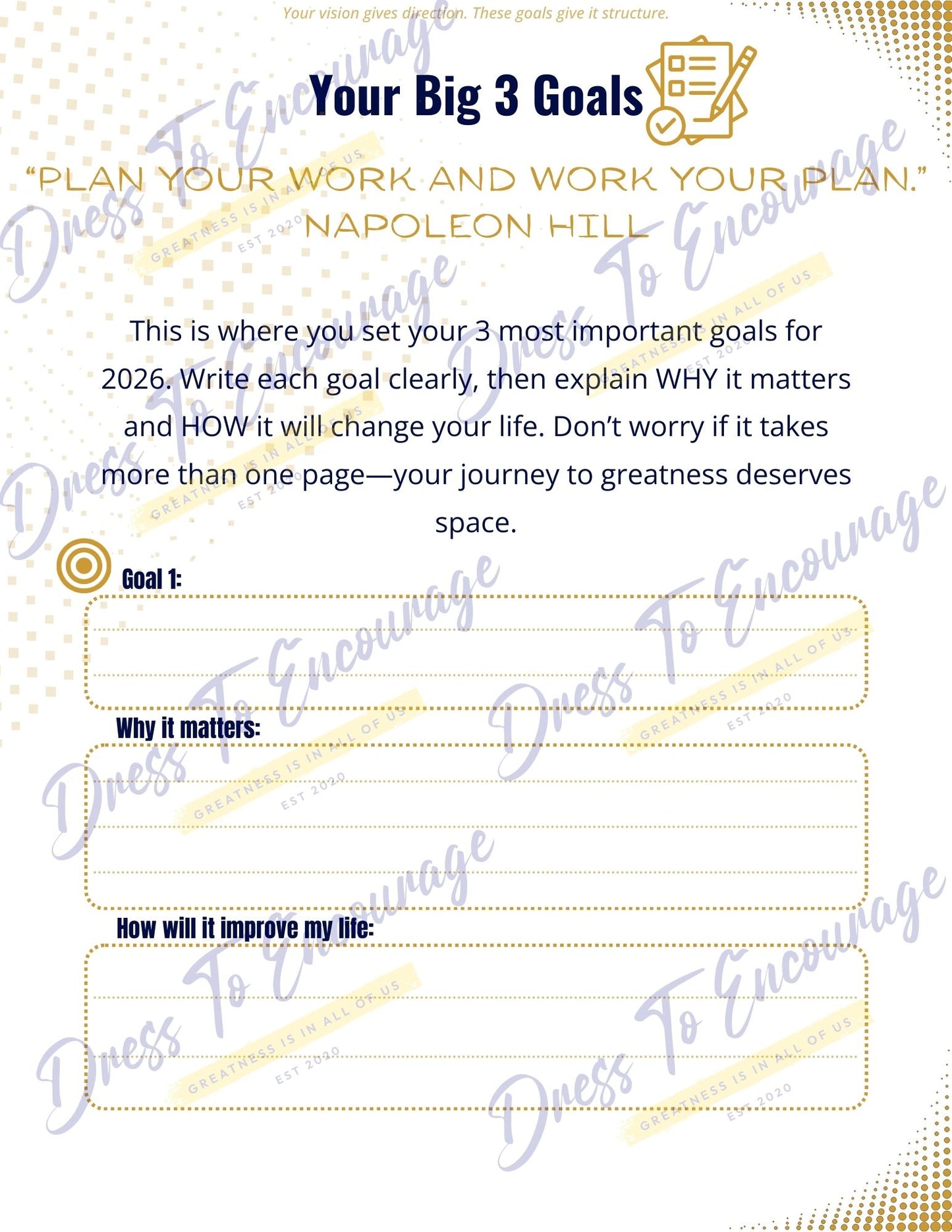 2026 Goal-Setting Program (Full Worksheet)