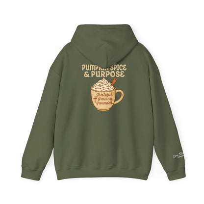 Pumpkin Spice & Purpose Fall Hoodie | Grateful • Present • Grounded