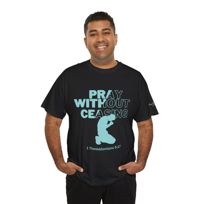 Pray Without Ceasing Christian Graphic Tee-Kneeling Figure