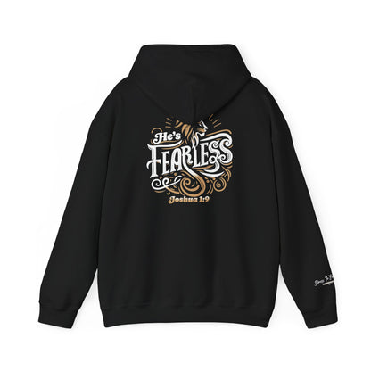 He’s Fearless Christian Hoodie for Men | Joshua 1:9 Faith Hoodie