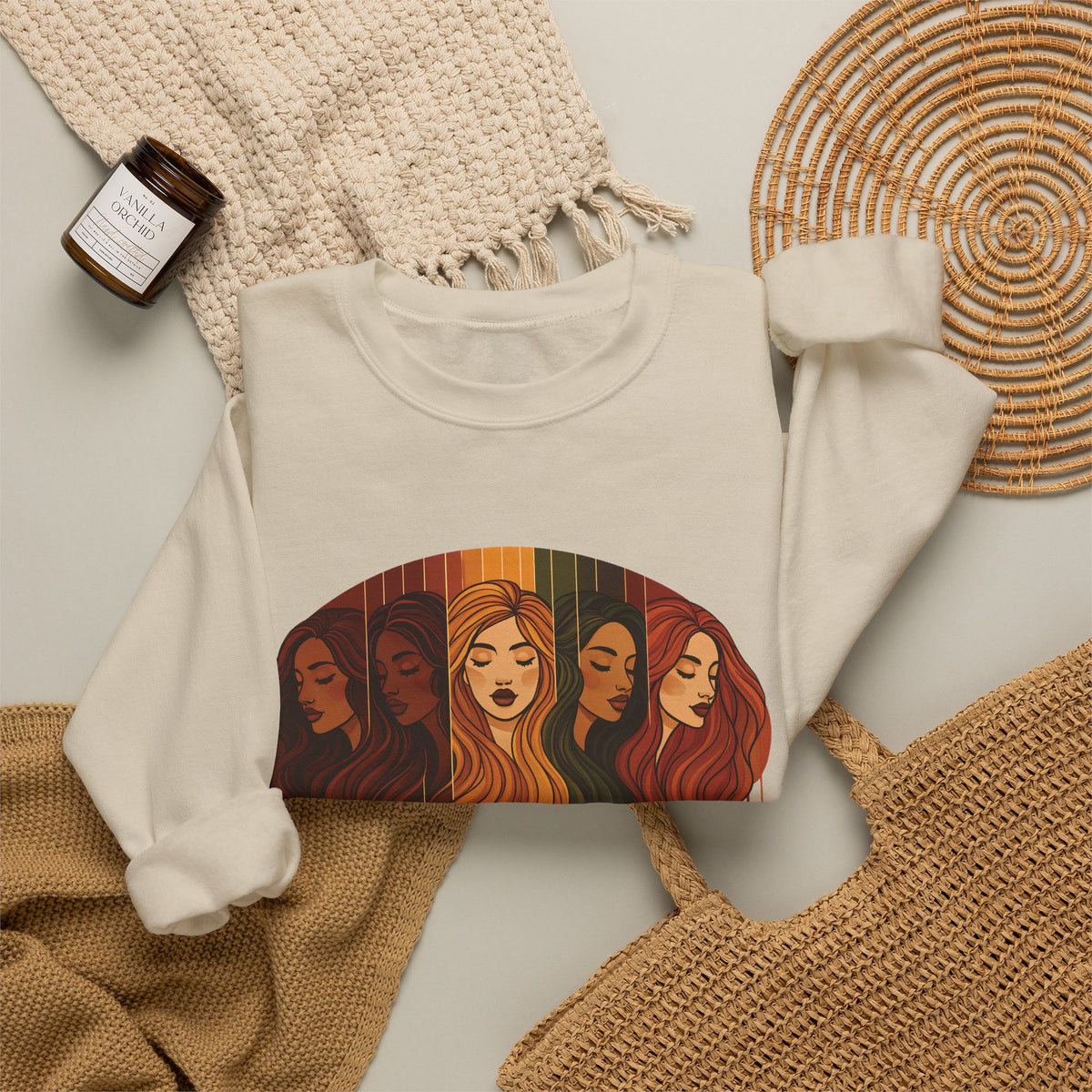 Color Me Beautiful Women's Crewneck Sweatshirt | Inspirational Graphic Sweathshirt
