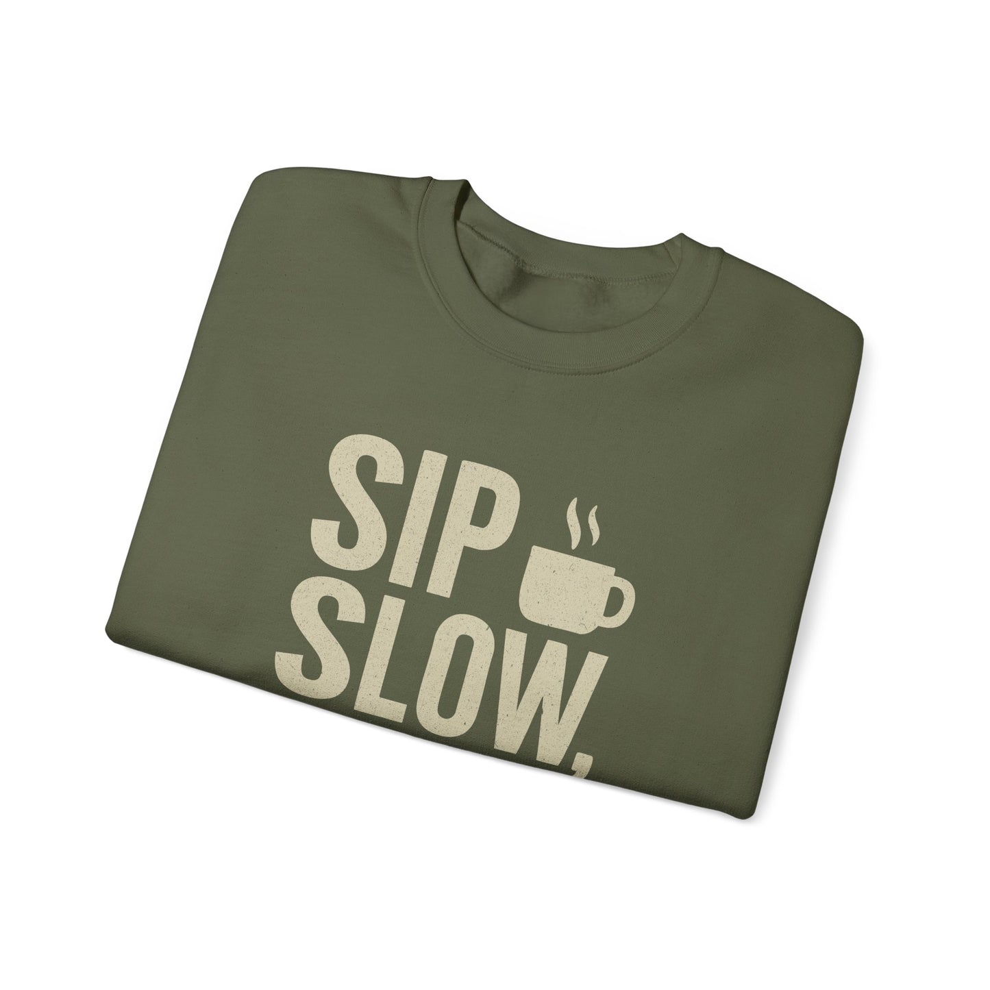 Sip Slow Speak Life Sweatshirt – Proverbs 18:21 Coffee Christian Crewneck