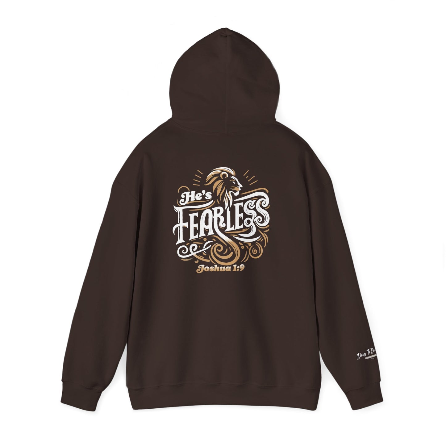 He’s Fearless Christian Hoodie for Men | Joshua 1:9 Faith Hoodie