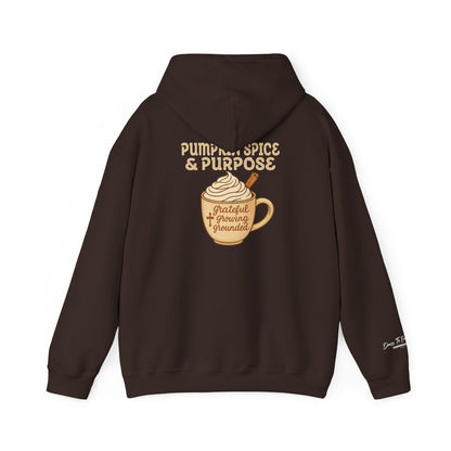 Pumpkin Spice & Purpose Fall Hoodie | Grateful • Present • Grounded