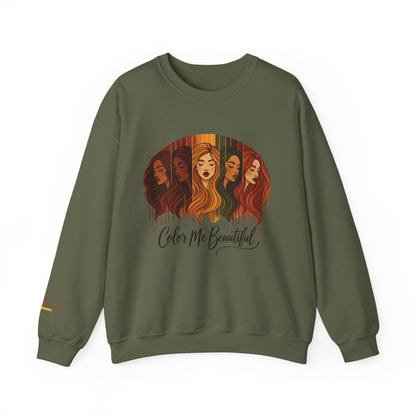 Color Me Beautiful Women's Crewneck Sweatshirt | Inspirational Graphic Sweathshirt