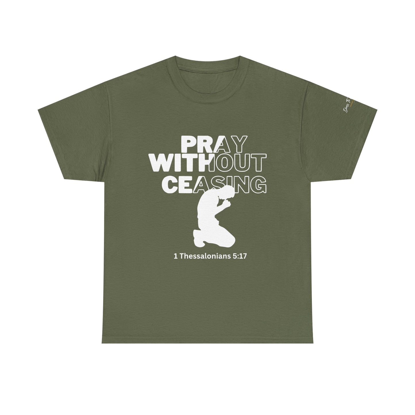 Pray Without Ceasing Christian Graphic Tee-Kneeling Figure