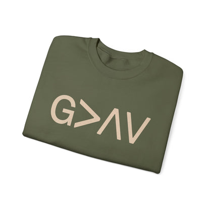 God Is Greater Than the Highs and Lows Christian Crewneck Sweatshirt