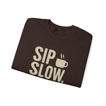 Sip Slow Speak Life Sweatshirt – Proverbs 18:21 Coffee Christian Crewneck