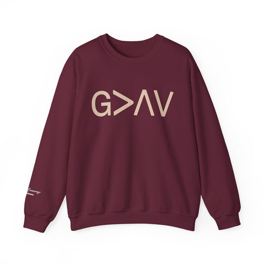 God Is Greater Than the Highs and Lows Christian Crewneck Sweatshirt