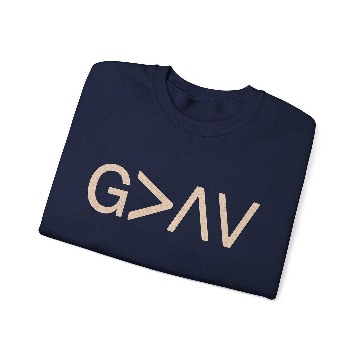 God Is Greater Than the Highs and Lows Christian Crewneck Sweatshirt