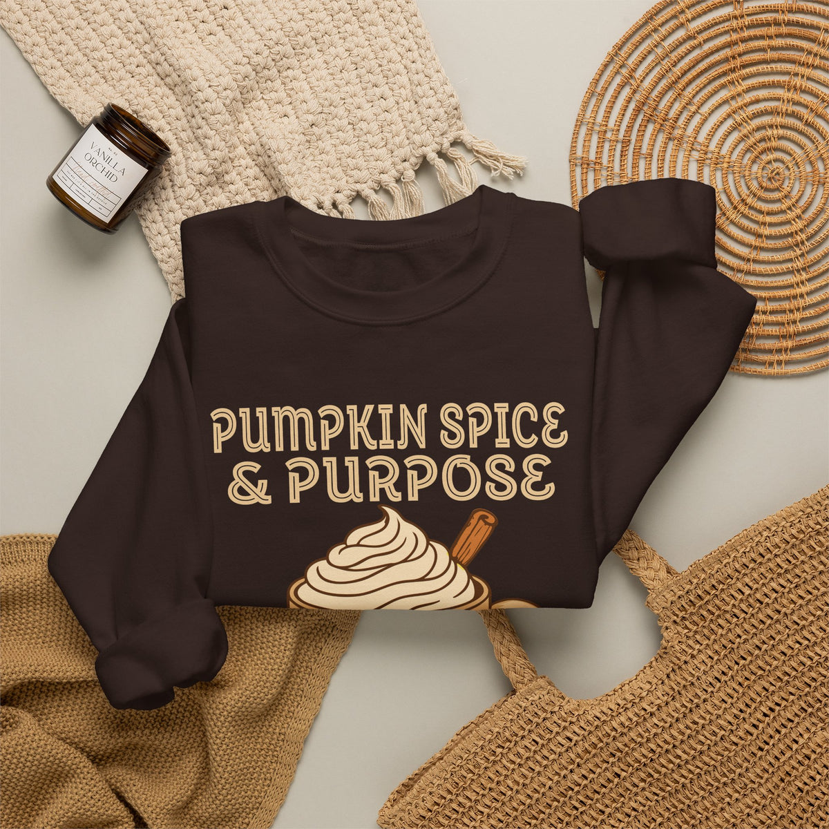 Pumpkin Spice & Purpose Fall Crewneck Sweatshirt