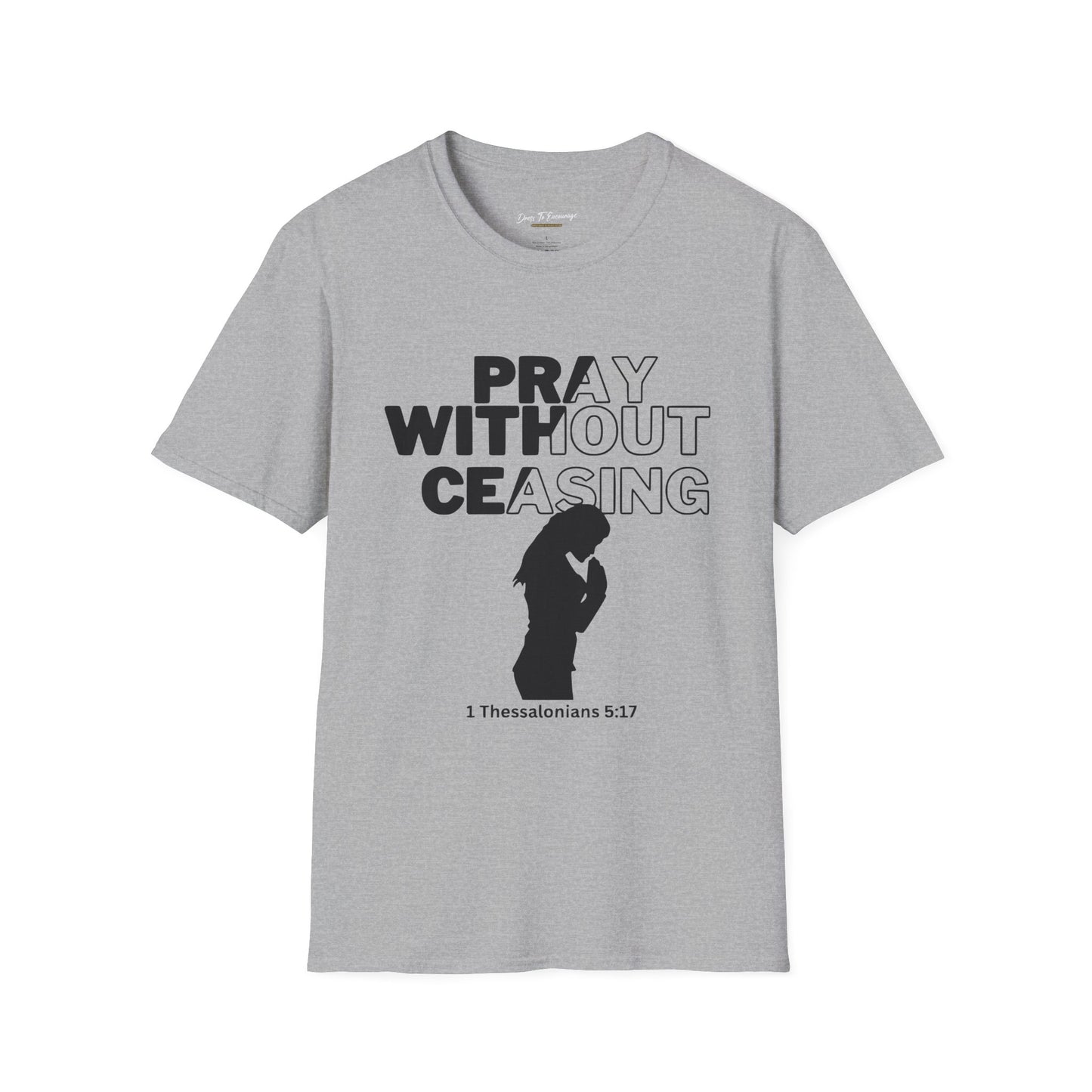 Pray Without Ceasing Women’s Christian T-Shirt-Standing Figure