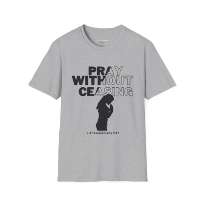Pray Without Ceasing Women’s Christian T-Shirt-Standing Figure