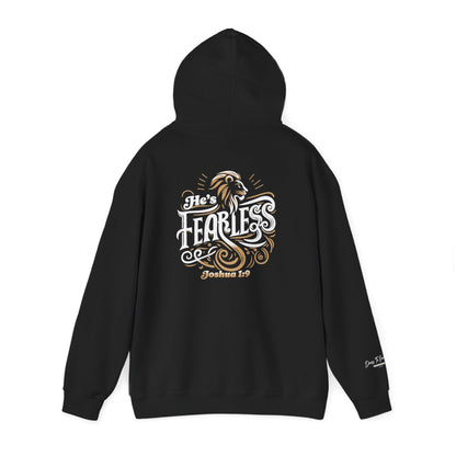 He’s Fearless Christian Hoodie for Men | Joshua 1:9 Faith Hoodie