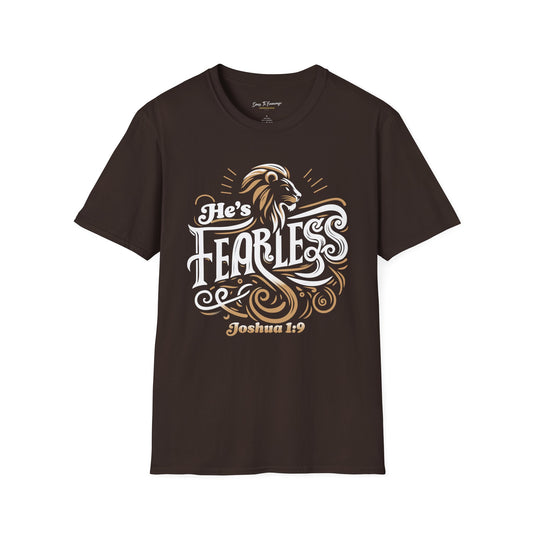 He's Fearless T-Shirt — Joshua 1:9 Christian Graphic Tee