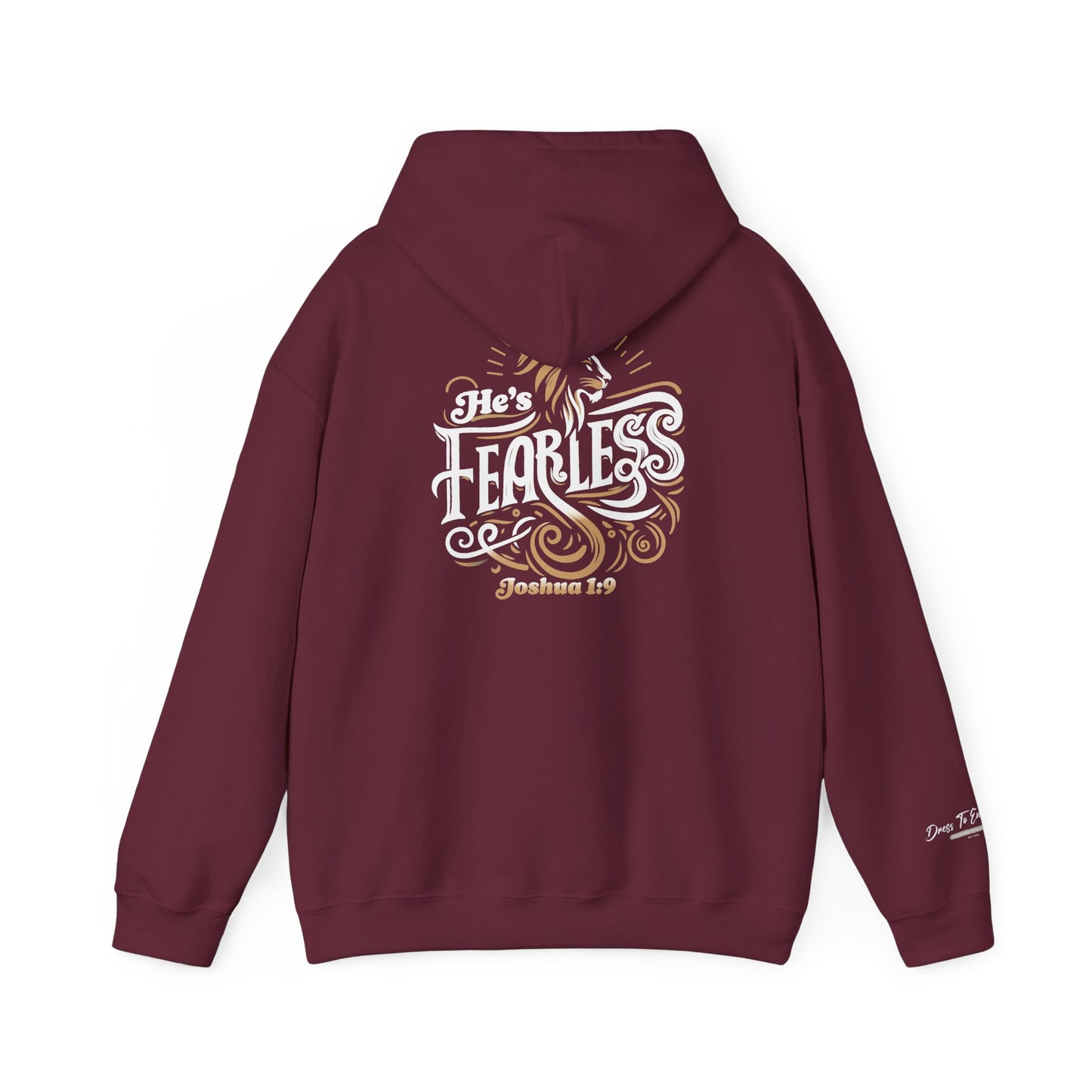 He’s Fearless Christian Hoodie for Men | Joshua 1:9 Faith Hoodie